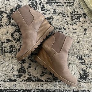 Tan Wedge Bootie